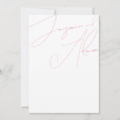 Minimalistische Candy Pink Script Typografy Weddin Einladung (Rückseite)