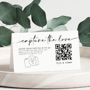 Minimalistische Capture The Love QR-Code-Karte