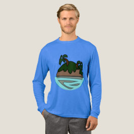 Minimalistische Cartoon-Tropeninsel im Ozean Gr Tri-Blend Shirt