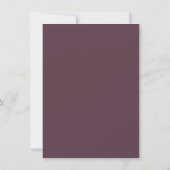 Minimalistische Cassis Lila Wedding RSVP Menu Card (Rückseite)