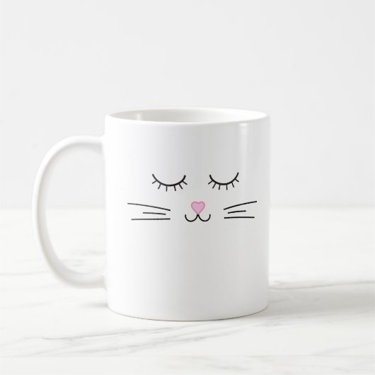 Minimalistische Cat-Face-Tasse Kaffeetasse (Links)
