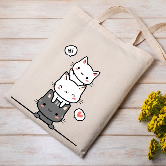 Minimalistische Cat Illustration-Tasche Tasche