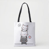 Minimalistische Cat Illustration-Tasche Tasche (Vorderseite)