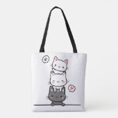 Minimalistische Cat Illustration-Tasche Tasche (Rückseite)