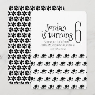 Minimalistische Cat Kitten Päws Geburtstagsparty Einladung