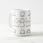 Minimalistische Cat Line Art - Elegant handGezeich Kaffeetasse (Vorderseite Links)