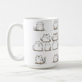 Minimalistische Cat Line Art - Elegant handGezeich Kaffeetasse