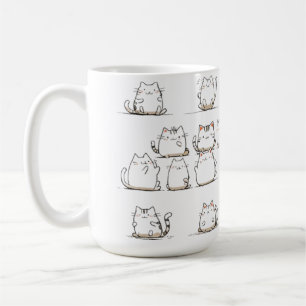 Minimalistische Cat Line Art - Elegant handGezeich Kaffeetasse