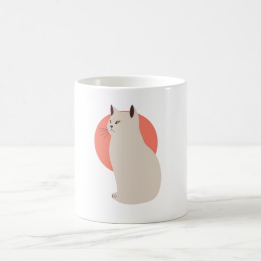 Minimalistische Cat Line Art Tasse - Elegante & st (Mittel)