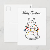 Minimalistische Cat Lover Weihnachtskarte Postkarte (Vorne/Hinten)