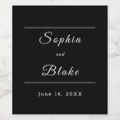 Minimalistische Celestial Bride & Groom Wedding Weinetikett (Einzelnes Label)