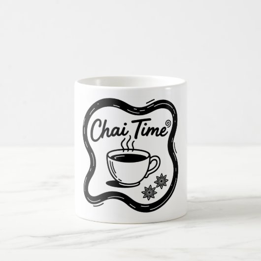 Minimalistische Chai-Time-Typografie-Kunst Kaffeetasse (Mittel)