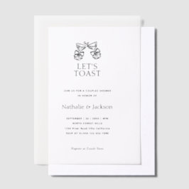 Minimalistische Champagner-Paarschauer-Hochzeit Pergament Einladungen