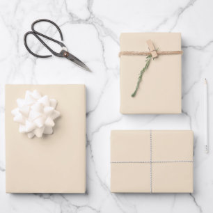 Minimalistische Champagnercreme schlicht Geschenkpapier Set