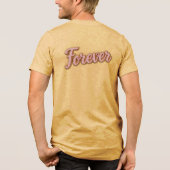 Minimalistische Champagnergläser mit Forever-Text Tri-Blend Shirt (Rückseite)