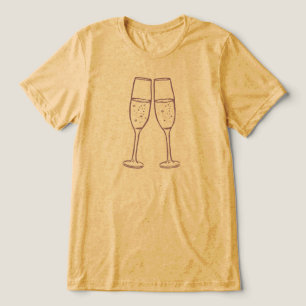 Minimalistische Champagnergläser mit Forever-Text Tri-Blend Shirt