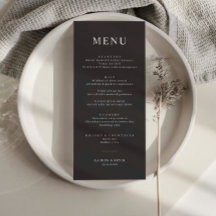 Minimalistische Charcoal Simple Wedding Menu Card