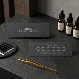 Minimalistische Charcoal-Wimpern-Tech-Treue-Stempe Treuekarte