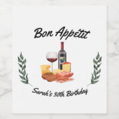 Minimalistische Charcuterie und Wine Picnic Geburt Weinetikett (Einzelnes Label)