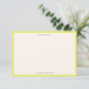 Minimalistische Chartreuse-Rahmen personalisierte Dankeskarte
