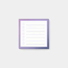 Minimalistische Checkliste lila Gradient Post-it Klebezettel