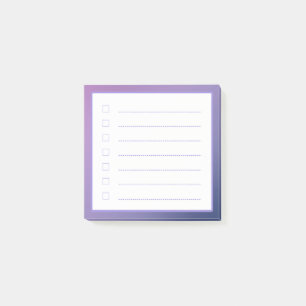 Minimalistische Checkliste lila Gradient Post-it Klebezettel