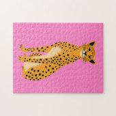 Minimalistische Cheetah in Pink Puzzle (Horizontal)