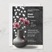 Minimalistische Cherry Blossom Blume Babydusche Einladung (Vorderseite)