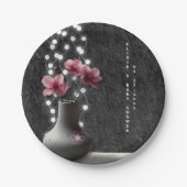 Minimalistische Cherry Blossom Blume Babydusche Pappteller (Vorderseite)