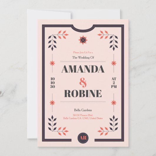 Minimalistische Chic-Ästhetik Einladung (Vorderseite)