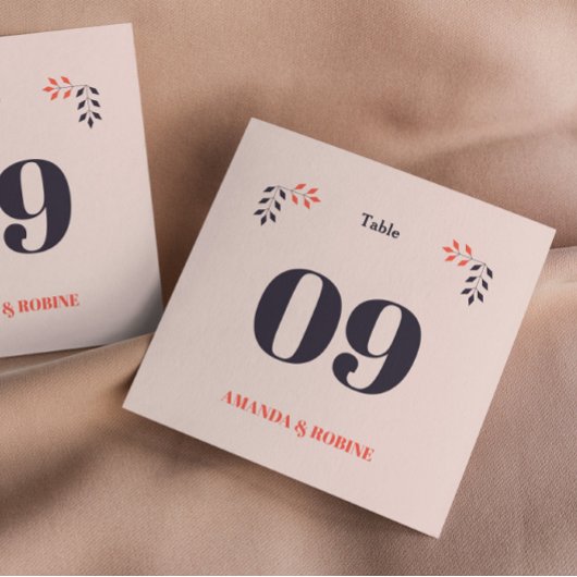 Minimalistische Chic Ästhetik Elegante Tischnummer