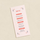 Minimalistische Chic-Ästhetik Menükarte