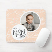 Minimalistische Chic Beste Mama je rosa Foto Mousepad (Mit Mouse)