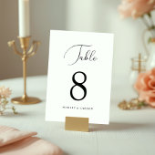 Minimalistische Chic Calligrafy Script Hochzeit Tischnummer