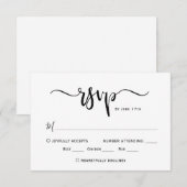 Minimalistische Chic Calligraphy Script Wedding RS RSVP Karte (Vorne/Hinten)