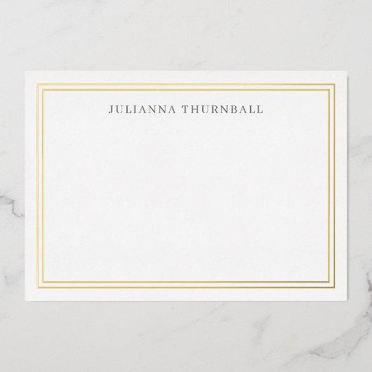 Minimalistische Chic Frame Personal Stationery Folieneinladung (Vorderseite)