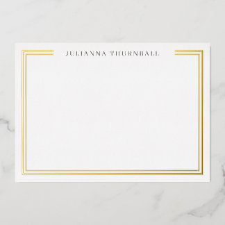 Minimalistische Chic Frame Personal Stationery Folieneinladung