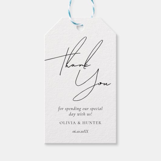 Minimalistische Chic-Gastgeschenke Hochzeiten - Gi Geschenkanhänger (Vorderseite)