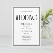 Minimalistische Chic-Hochzeit Einladung (Stehend Vorderseite)