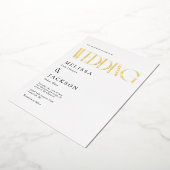 Minimalistische Chic-Hochzeit Folieneinladung (Gedreht)