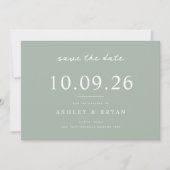 Minimalistische Chic-Hochzeit speichern Sie das Da Save The Date (Vorderseite)