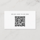Minimalistische Chic-Hochzeitdetails + QR-Code | e Begleitkarte (Rückseite)