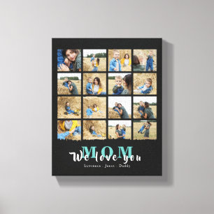 Minimalistische Chic Wir Liebe Sie Mama 16 FotoCol Leinwanddruck