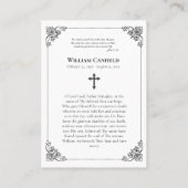 Minimalistische christlich-orthodoxe Gedenkkarte Platzkarte (Rückseite)