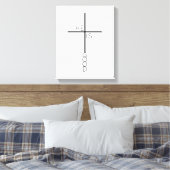 Minimalistische Christliche Cross Bible Verse Mode Leinwanddruck (Insitu (Schlafzimmer))