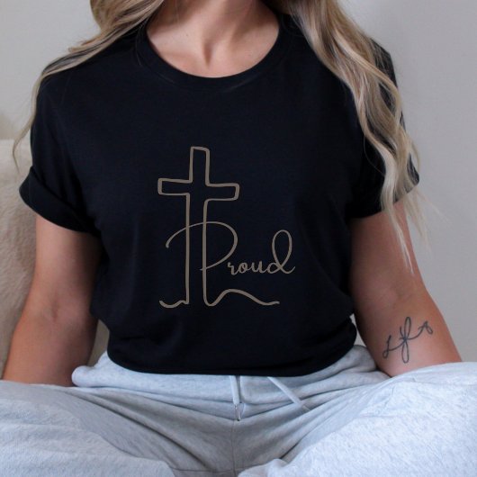 Minimalistische Christliche Cross Script-Dark T-Shirt