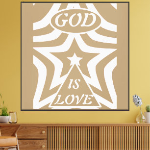 Minimalistische christliche Kunst "Gott ist Liebe" Leinwanddruck