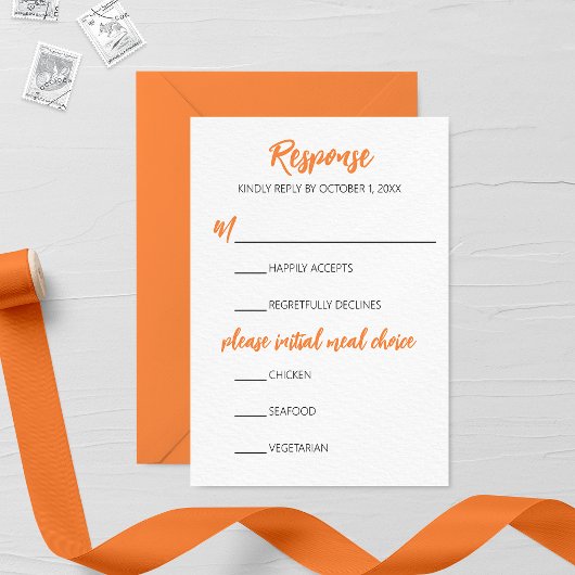 Minimalistische Chrysanthemum Wedding RSVP Card