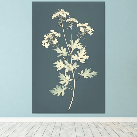 Minimalistische Cilantro-Blätter Leinwanddruck (Insitu (Holzboden))