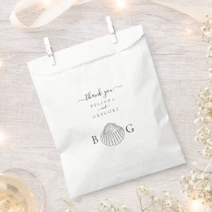 Minimalistische Clam Seashell Monogram-Gastgeschen Geschenktütchen